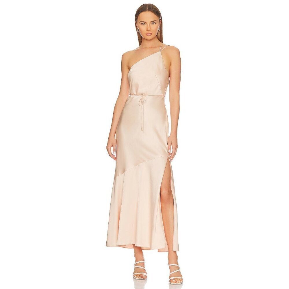 Significant Other Lana Satin Bias Maxi Dress Buttercream Ivory Womens Size 6